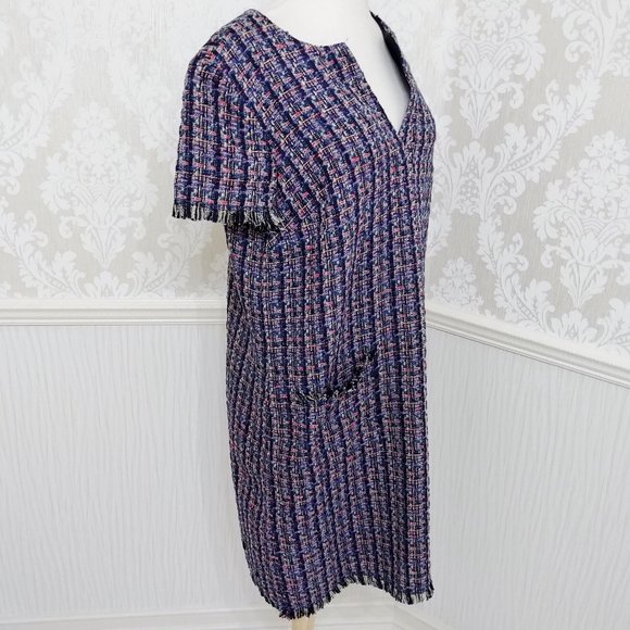 Ann Taylor Colorful Weave Pattern Short Sleeve Dress and Jacket Size 12 - Picture 4 of 6